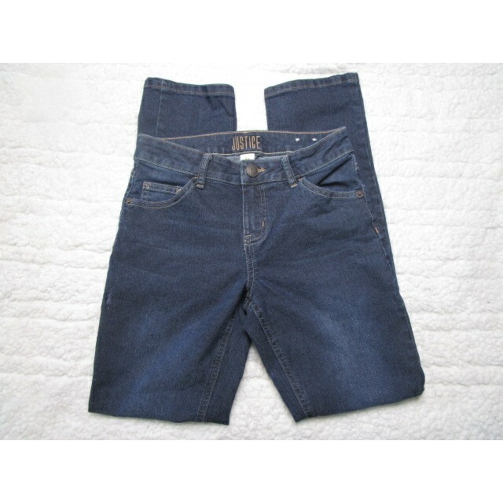 Justice Mid Rise Skinny Jeans Size 14 Girls Jeans Dark Wash Low Rise 25X27